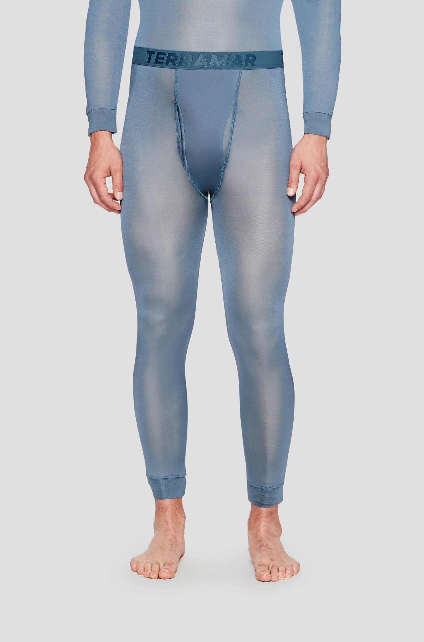 1.0 Men's Thermasilk® Heritage Lightweight Thermal Pants - Steel Blue / S