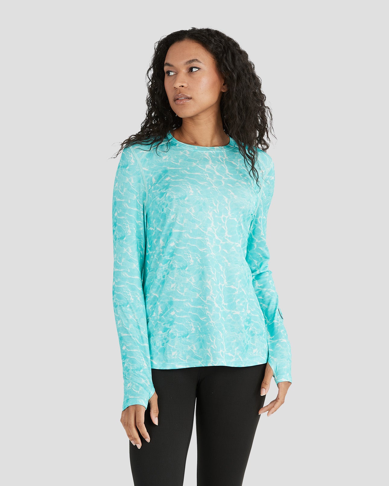 Terramar Women s Ventilator Long Sleeve Performance T Shirt Blue Xs